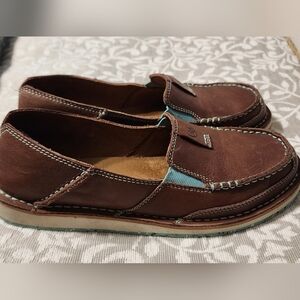 Womens Ariat Brown and Blue Casual Slip-On Loafers